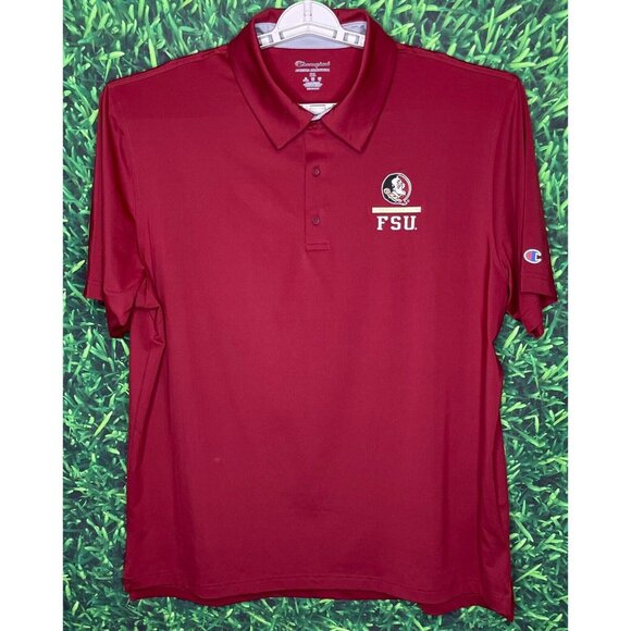 Florida State Seminoles FSU Maroon Short Sleeve Champion Polo Shirt Men’s XXL - Picture 2 of 5